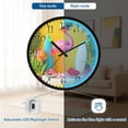 thumbnail image 5 of Voice Activated Clock with Glow Light 12 Inch Large Silent Wall Clock Battery Operated for Home Decor A Pink Flamingo, 5 of 8