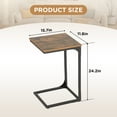 thumbnail image 7 of Dkelincs Set of 2 C Shaped Metal End Table with Adjustable Feet, Small Sofa Couch Side Table for Living Room Bedroom, Brown, 7 of 7