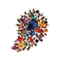 thumbnail image 4 of Tnobhg Vintage Crystal Brooch Anti-oxidation Anti-rust Alloy Lapel Pin Chic Colorful Crafted Pin Gift for Her, 4 of 7