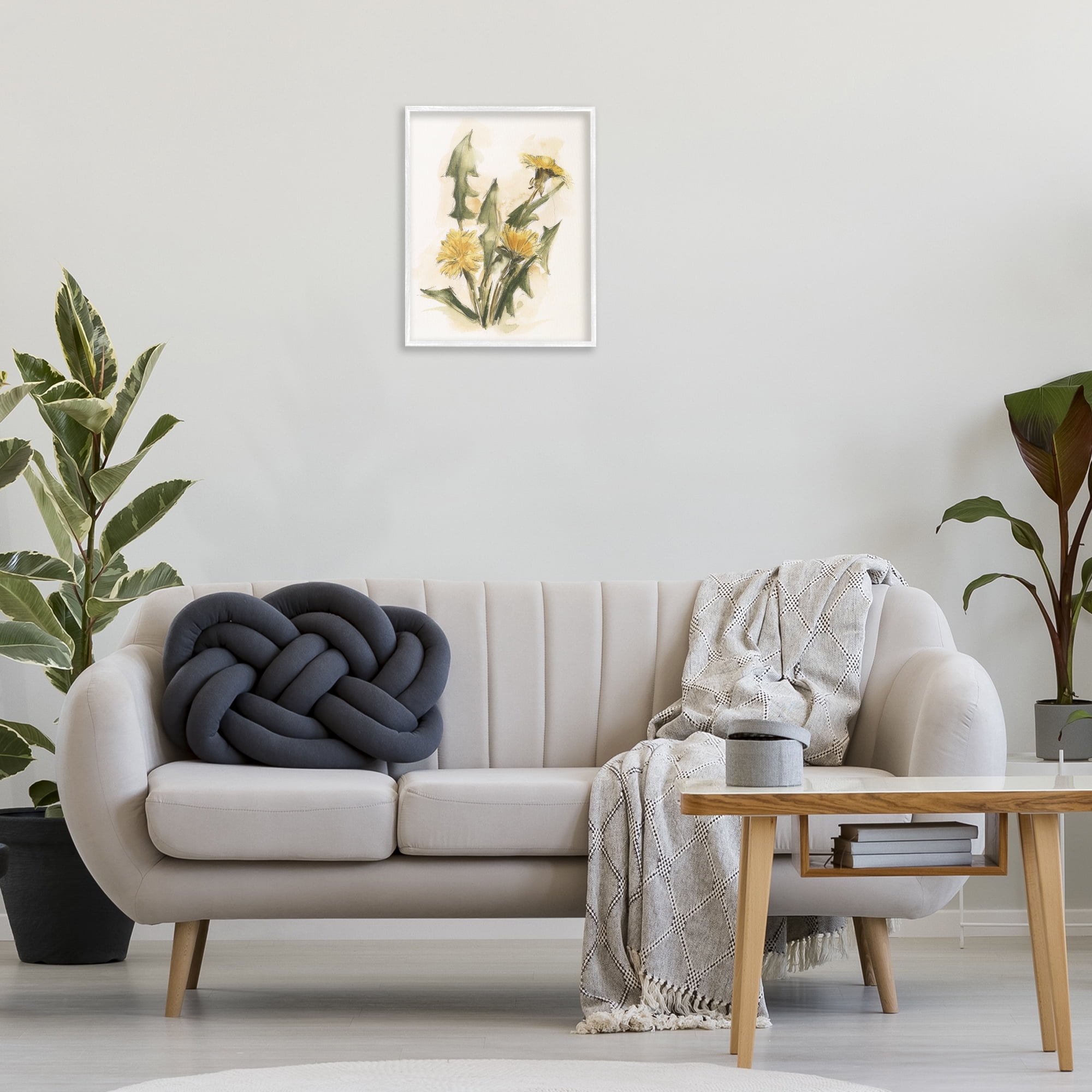 Stupell Industries Traditional Yellow Dandelion Botanical & Floral Painting White Framed Art Print Wall Art, 16 x 20