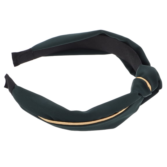 Raindrops Dark Green Vintage Headband for Women, Lightweight and Comfortable with Gold Edged Design, Perfect for Various Occasions