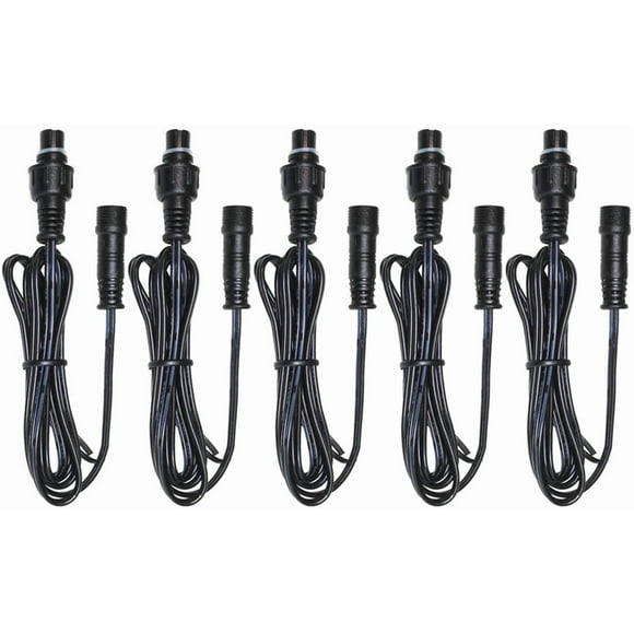 Extension Cord Black Outdoor 3.3 ft Cable with Male and Female Connectors 1Meter/PCS 5Pack for SMY Lighting LED Deck Lights-UL Listed
