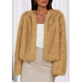 thumbnail image 2 of PRETTYGARDEN Womens Winter Coats Fluffy Cropped Faux Fur Jacket Long Sleeve Open Front Shaggy Outerwear Trendy Clothes, 2 of 8