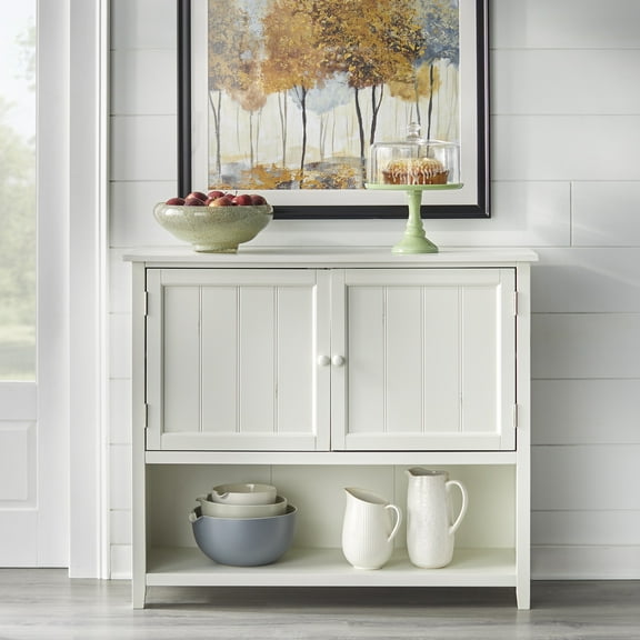 TMS Chase 42" Open Shelf Sideboard Buffet, White