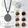 thumbnail image 5 of FaithHeart Aegishjalmur Pendant Necklace for Men Black Stainless Steel Helm of Awe Talisman Norse Viking Invincible Symbol Jewelry Gift for Boyfriend Husband Valentine's Day Birthday, 5 of 7