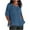 Blue, variant on Wdfiry Cotton Linen Short Sleeved T Shirts for Women Fashion Casual Pullover Round Neck Blouse Tops Solid Color Comfortable Side Split T-shirts