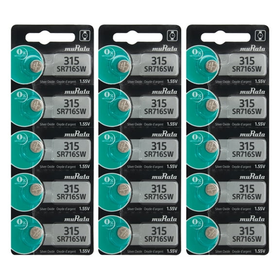 15 NEW MURATA 315 SR716SW SR716 silver oxide watch battery - USA Seller