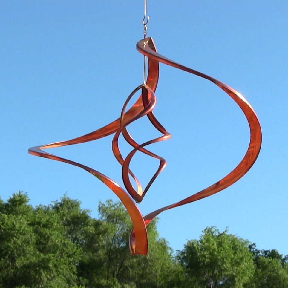Sunnydaze Orbiter Copper Wind Spinner Decor Kinetic Lawn Accent Multiple Sizes by Sunnydaze Decor
