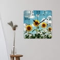 thumbnail image 3 of 10 Inch Wall Clock Battery Operated Square Clock for Office, Kitchen, Outdoor, Living Room,Beautiful Flower In Sunflowers Field Elaborate, 3 of 4