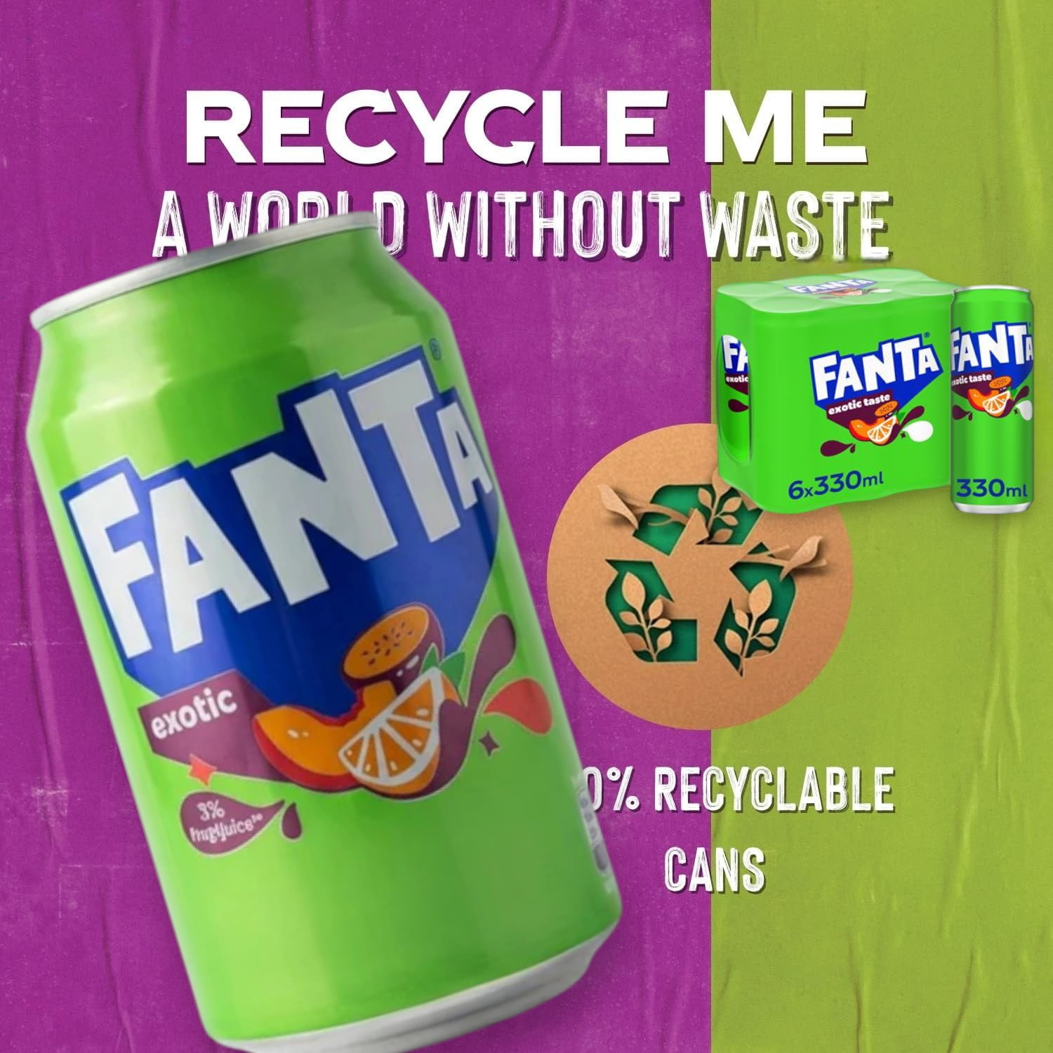 Original European FANTA Exotic Flavor Soda Soft Drink- 6pack 330ml/each with FANTA Sticker