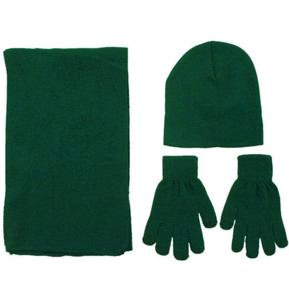 Simplicity Adult Winter Wholesale Ski Beanie Scarf Gloves Set, 6174_Dark Green