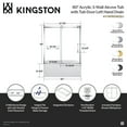 thumbnail image 5 of Kingston Brass KVTAP603622L1 60-Inch Acrylic Rectangular 3-Wall Alcove Tub Combo with Tub Door (Left Hand Drain) in White/Polished Chrome, 5 of 9