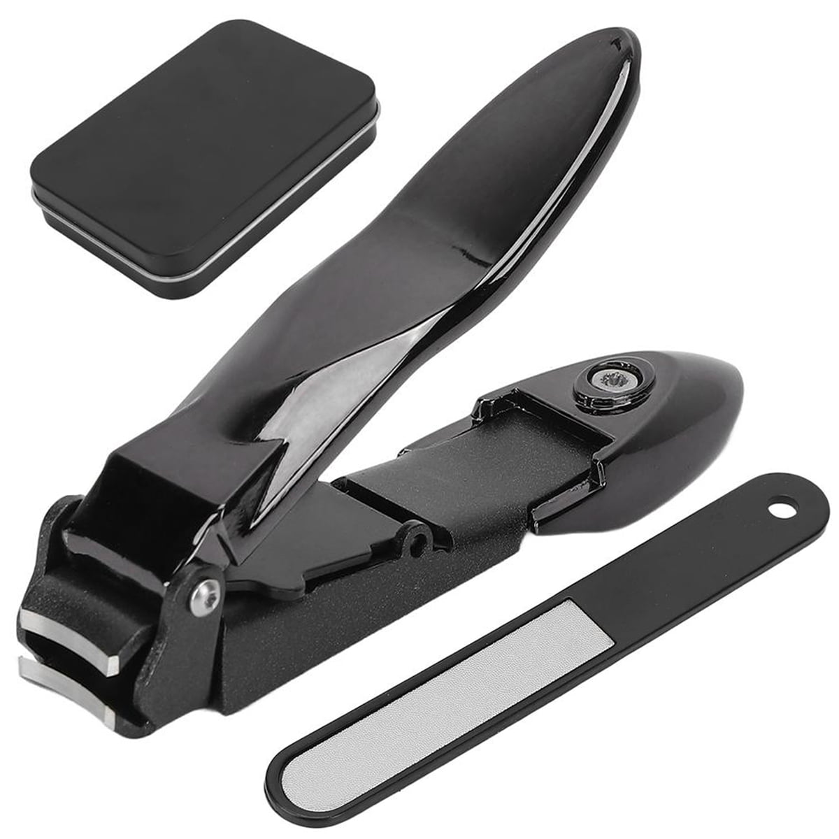 Cumuul Nail Clipper with Catcher, Nail Clippers,Nail Clippers for Seniors,  Cumuul Nail Clipper, Toe Nail Clipper (Set A-Black(with Packaging))