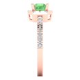 thumbnail image 3 of 0.89 ctw with Simulated Diamond Halo Accents Anniversary Ring for Women | Princess Cut Simulated Green Diamond | Hyperallergenic Solid 18K Rose Gold, 3 of 5
