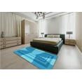 thumbnail image 4 of Ahgly Company Indoor Square Patterned Neon Blue Area Rugs, 5' Square, 4 of 6