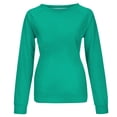 thumbnail image 4 of VKEKIEO Mama Sweatshirts For Women Crew Neck Long Sleeve Solid Travel Green Polyester Sweatshirts For Women, 4 of 5