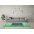 thumbnail image 3 of Ahgly Company Indoor Square Abstract Turquoise Blue Modern Area Rugs, 8' Square, 3 of 4