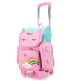 thumbnail image 2 of Mochilas escolares de unicornio de dibujos animados para niñas, mochila con ruedas, bolsa con ruedas, mochila rodante para estudiantes, bolsa con ruedas xuanjing unisex, 2 of 2