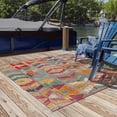 thumbnail image 2 of Unique Loom Outdoor Modern Collection Area Rug - Tamarindo (5' 3" Square Multi/Burgundy), 2 of 8