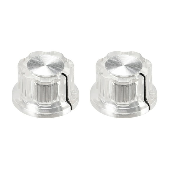 Uxcell 6.4mm Eje de agujero Potenciómetro Control de volumen perillas de efecto Pedal perillas claras 2 pcs