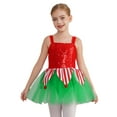 thumbnail image 1 of Hansber Robe Tutu Sans Manches à Sequins pour Filles Noël Elf Cosplay Fête Déguisement Rouge 12, 1 of 7