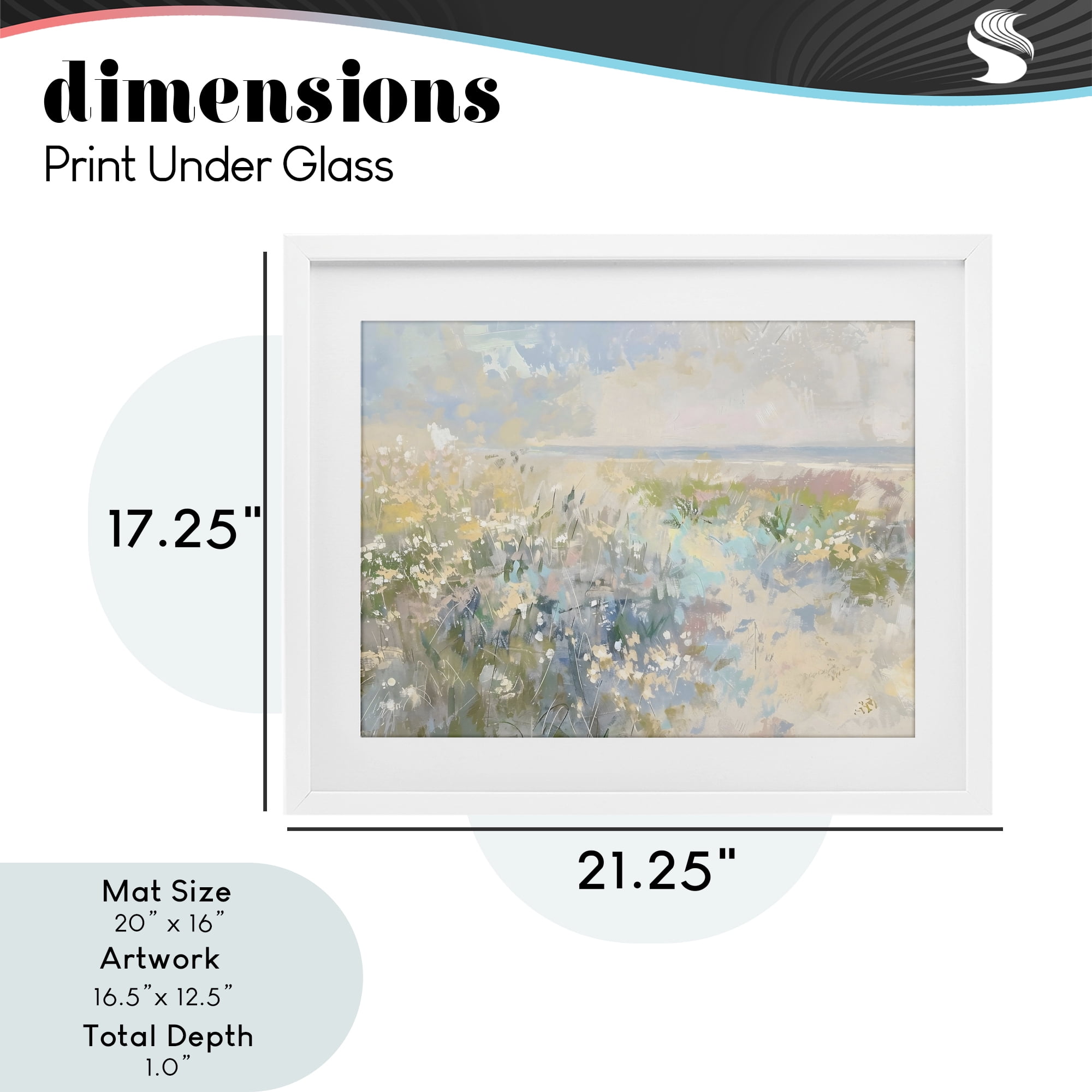 Stupell Industries Mottled Pastel Field Impression White Framed Print Under Glass, design by Creative Studio