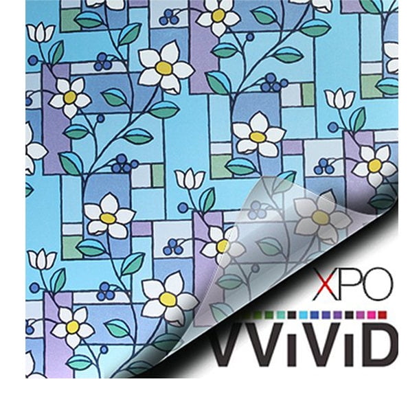 Flower Tile Mosaic Privacy Window Decal Contact Paper Sticker