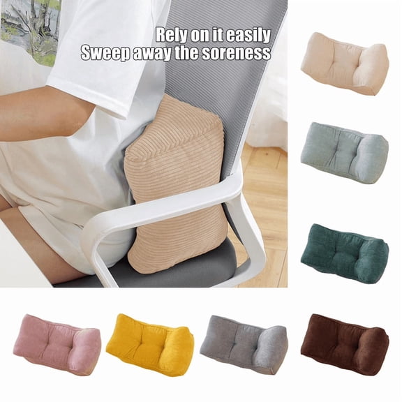 Corduroy Lumbar Support Pillow, Back Pillow for Recliner, Soft and Fluffy Seat Lumbar Cushion Pillow for Chairs, Recliners,Sofa, Pain Relief Couch and Bed, 14.96x7.87x5.51 In