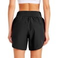 thumbnail image 2 of 5" Athletic Running Shorts for Women with Zipper Pocket Quick Dry High Waisted Gym Workout Shorts with Liner Black L, 2 of 6