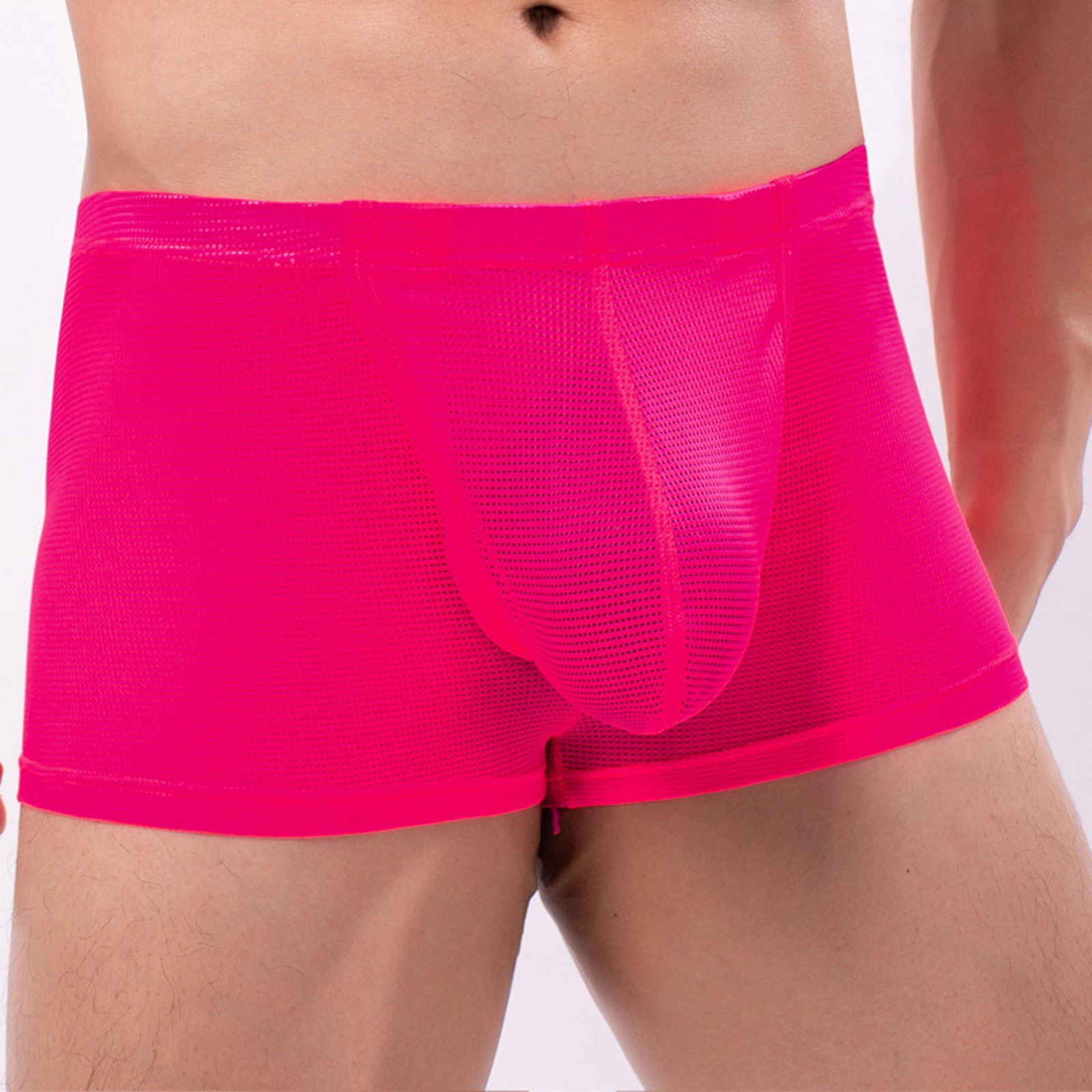 Hot Pink Mens Underwear Mens Flat Slim Breathable Underwear Pants