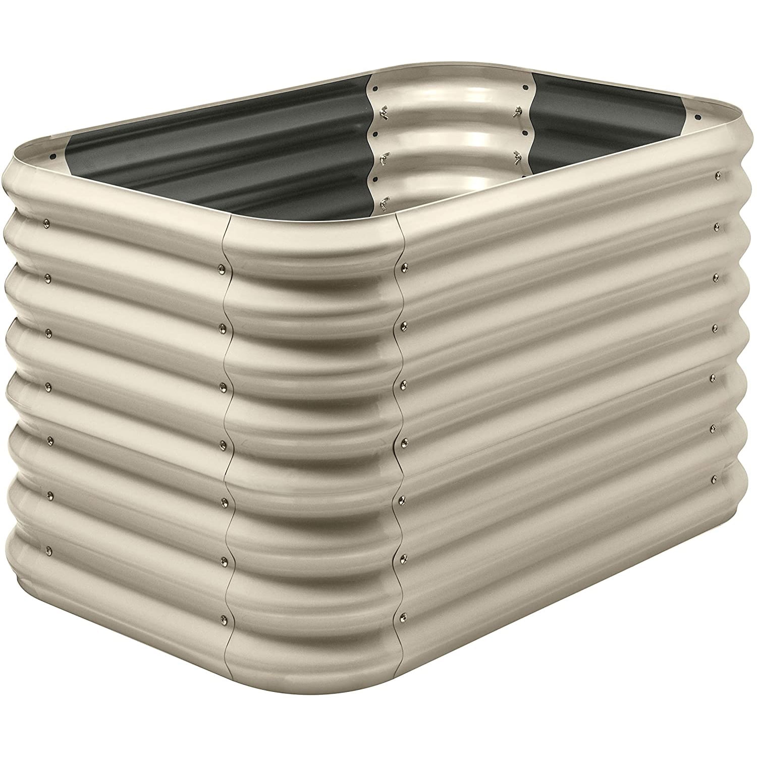 Stratco Double Raised Corrugated Steel Outdoor Modular Plant Garden Bed