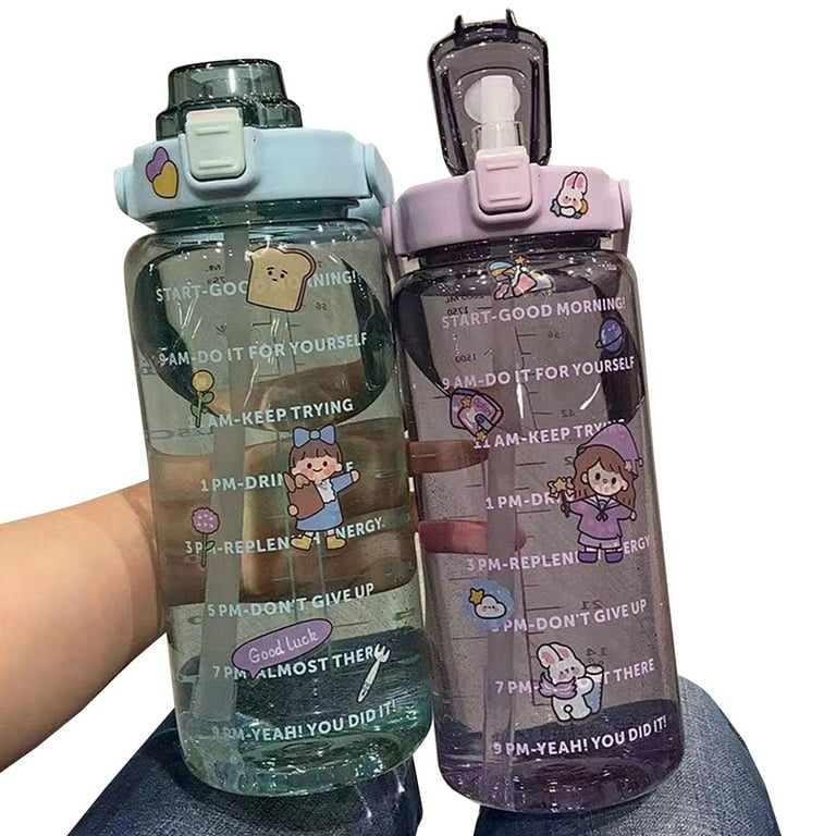 15 oz Oldley Kids Water Bottle for School with 2 Lids (Straw/Chug) for  Girls Leak-Proof BPA-Free Water Bottles with Times to Drink for Travel  Sports Gym Pink 