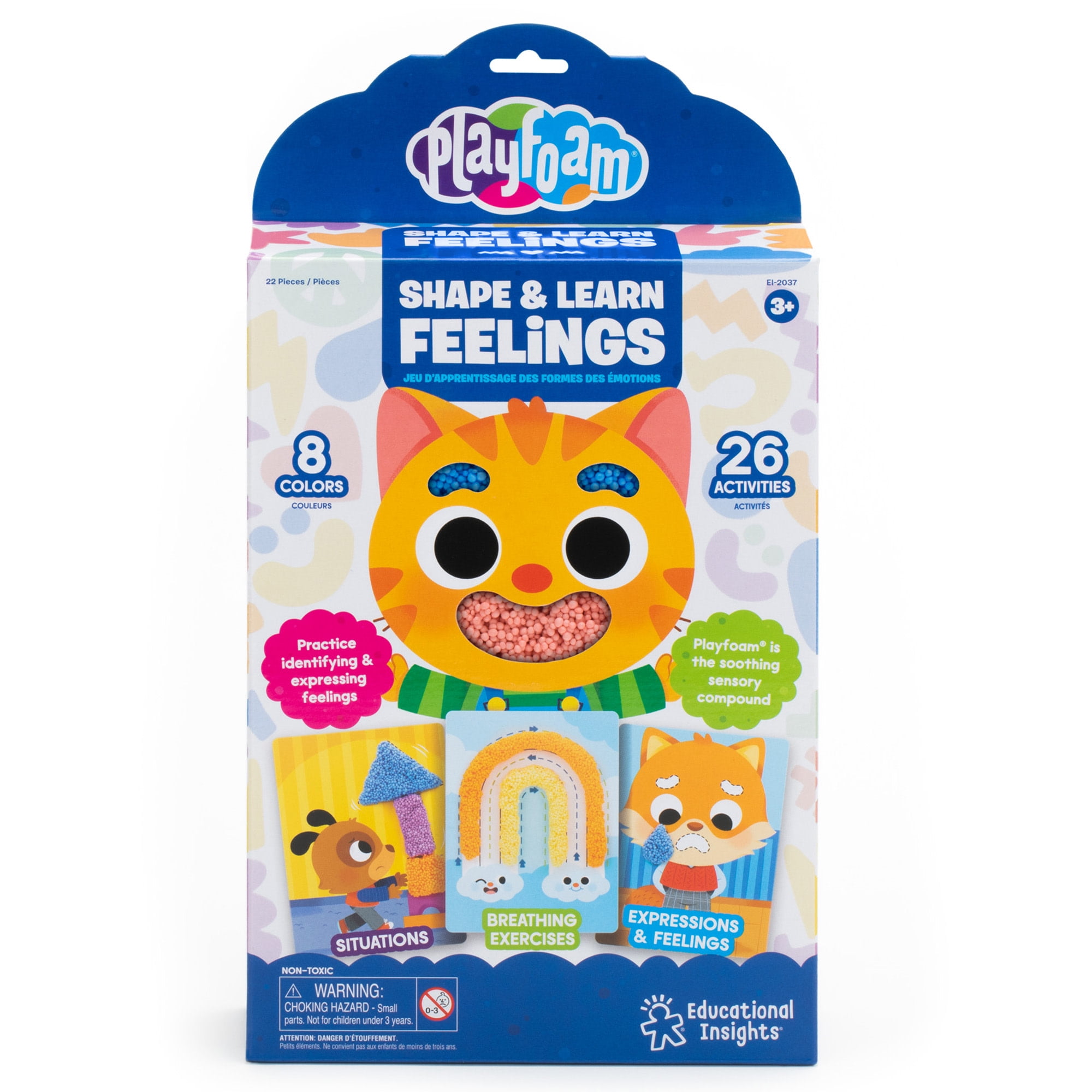 Educational Insights Playfoam Shape & Learn Feelings for Ages 3+, Sensory Shape Sorting Toy