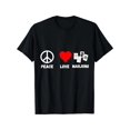thumbnail image 1 of Mahjong Peace Love Playing Mah jongg Player Majiang T-Shirt Casual Crew Neck, Cotton, All-Season Wear, Relaxation Wear | Serene Design | Comfortable Fit, 1 of 5