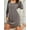Gray, variant on Women's Long Sleeve Button-Front Nightdress with Lace Shoulder and Sleeve Detail- Small, Gray