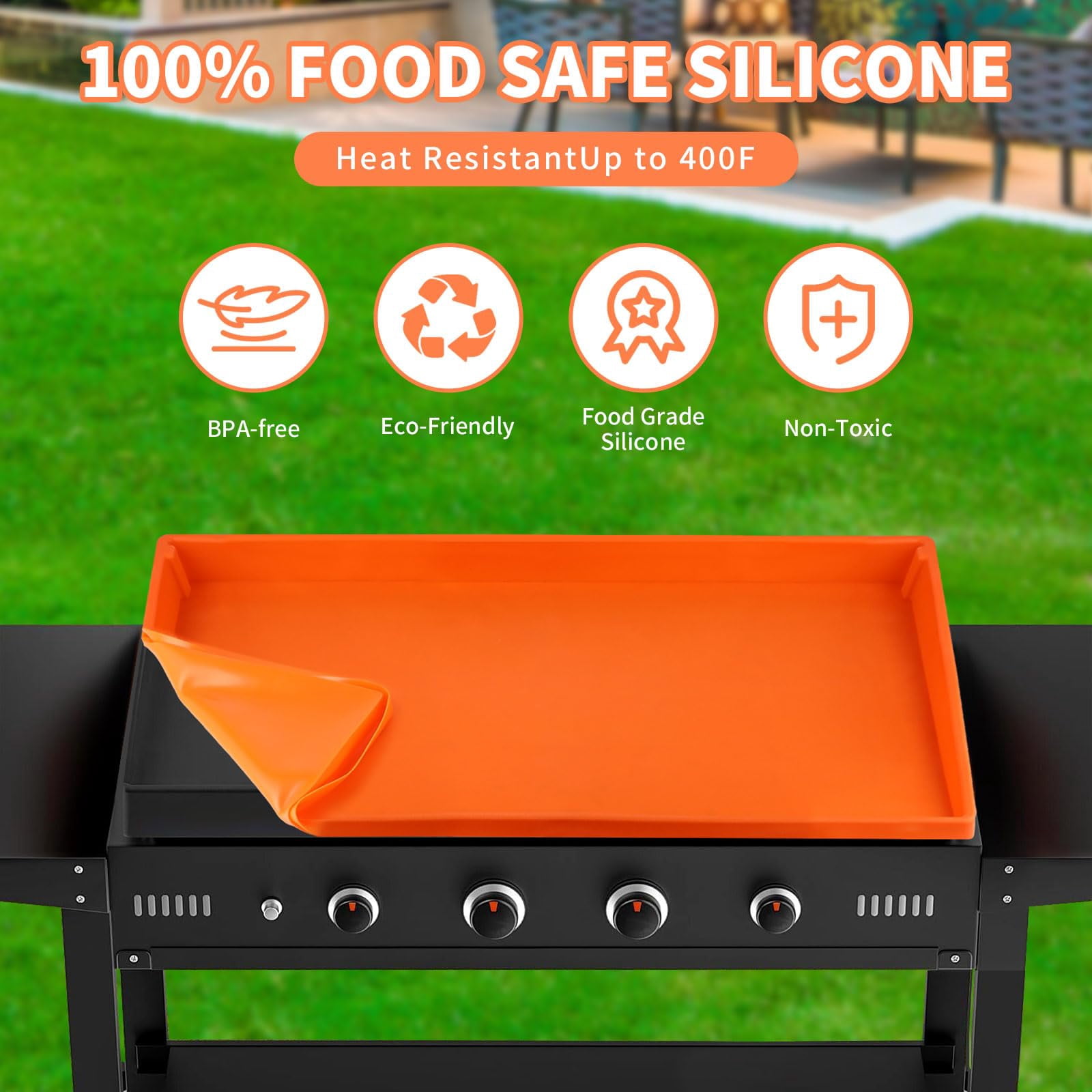 36 Inch Silicone Griddle Mat For Blackstone - Full Edge Waterproof Grill Lid Pad  Dust & Rust Protection Heavy Duty Rubber Top Bbq Buddy Cover Outdoor Flat