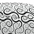 thumbnail image 3 of Abstract Art Pouf Cover with Zipper, Swirly Geometric Minimalist Tones Curly Tiles Classic Retro Design, Soft Decorative Fabric Unstuffed Case, 30" W X 17.3" L, Charcoal Grey White, by Ambesonne, 3 of 5