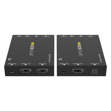 BZBGEAR 4K UHD HDMI Extender Over Cat5e/6 with Bi-directional IR/PoC/ARC and Audio De-embedding up to 230ft