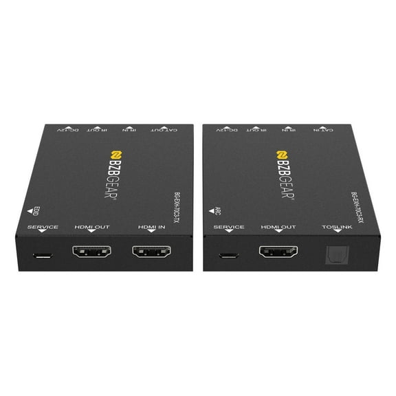 BZBGEAR 4K UHD HDMI Extender Over Cat5e/6 with Bi-directional IR/PoC/ARC and Audio De-embedding up to 230ft