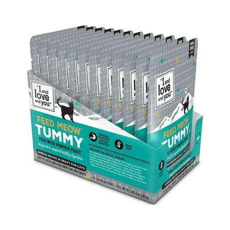 I and love and you Feed Meow Wet Cat Food Tummy Formula with Tuna and Pumpkin 3oz Pouches 12 Pack