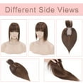 thumbnail image 2 of MY-LADY 100% Remy Human Hair Women Topper Hair Toppers Silk Base Hair Pieces Clip In Hair Topper with 3D Air Bangs 17 Colors 6inch #04 Medium Brown, 2 of 8