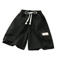 thumbnail image 4 of Sopiago Boys Lightweight Cargo Shorts Youth Drawstring Quick Dry Shorts for Boys Kids Hiking Short with Zipper Pockets (Black,9-10 Years), 4 of 5