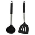 thumbnail image 1 of Juego de utensilios de cocina del silicón 2pieces, utensilios de cocina antiadherentes, mango de acero inoxidable, a prueba de calor, 1 of 5