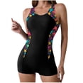 thumbnail image 4 of Xucatan Women's V-Neck Knot Front Tankini Set with Push Up Padded Top and Flowy Skirted Bottom, Tropical Floral Two Piece Swimwear for Beach Vacation Honeymoon Gift, 4 of 8