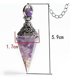 thumbnail image 2 of 1 collar de péndulo de 7 chakras con piedras preciosas de cristal curativo con garras de langosta y bolsas de tela de terciopelo para equilibrio curativo de Reiki Rojo Verde, 2 of 5