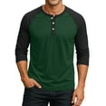 thumbnail image 3 of JGNGSHN Fall Summer Henley Shirts for Men Raglan 3/4 Sleeve Baseball Jerseys Casual Button Tee Shirt Contrast Basic Tops, 3 of 8