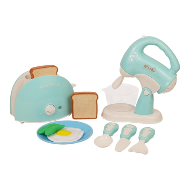 Juguetes de cocina de simulación, electrodomésticos de cocina, juego de comida de imitación, minielectrodomésticos de juguete para edades de 3, 4, 5, verde