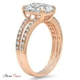 thumbnail image 5 of 3.96 ct Cushion Cut Real Genuine Natural Diamond VS1-VS2 G-H 14K Rose Gold Promise Wedding Statement Engagement Designer Ring W/ Crystal side stones size 3.5, 5 of 7