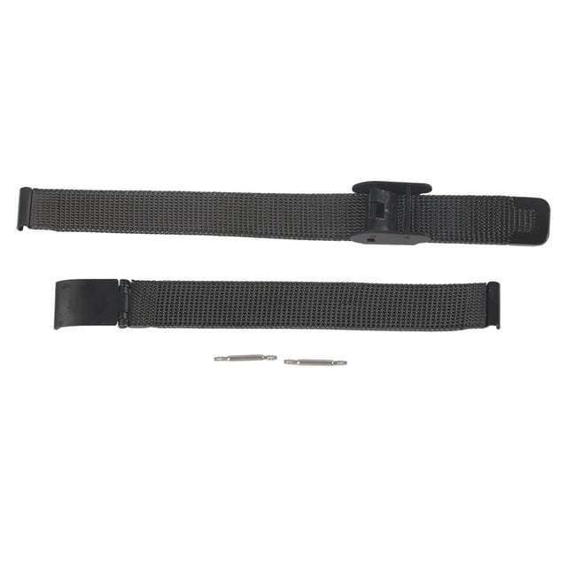 Correa de reloj de acero inoxidable tejida de malla para hombre y mujer, accesorio de correa de reloj de repuesto ajustable, color negro, 0,39 pulgadas