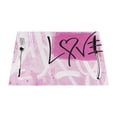 thumbnail image 1 of YFYANG Washable Heat-Resistant Placemats, 70% PVC/30% Polyester, Pink Wall Graffiti Kitchen Table Mat, 12" x 18" 4 Piece, 1 of 6